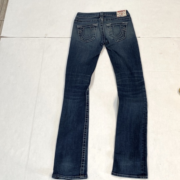 True Religion Women’s World Tour Distressed Straight Fit Johnny Jeans   SIZE  25 - Picture 8 of 16